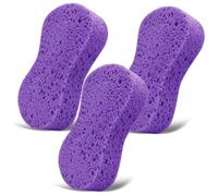 3-Pack Large Natural Cellulose Sponges 7.68" x3.74 x1.38-Super Absorbent and Biodegradable, Extra Thick Foam Kit for All-Purpose Cleaning, Ideal Washing Sponges for Kitchen Bathroom Household, Purple