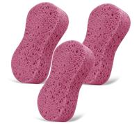 3-Pack Large Natural Cellulose Sponges 7.68" x3.74 x1.38-Super Absorbent and Biodegradable, Extra Thick Foam Kit for All-Purpose Cleaning, Ideal Washing Sponges for Kitchen Bathroom Household, Pink
