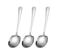 3 Pack Large Serving Spoons, Stainless Steel Serving Spoon with Long Handle, Big Spoon Table Utensils for Buffet Kitchen Parties and Dining, Durable Large Table Spoons for Portioning Stirring