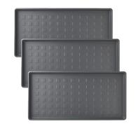 3 Pack Large Waterproof Plastic Boot Trays - Durable Multi-Purpose Shoe Mats for Entryway, Pet Food and Water Spill Protection, Indoor Outdoor Utility Tray for Garden, Garage, Mudroom (28"x14")