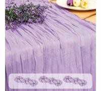 3 Pack Lavender Cheesecloth Table Runner, 45 x 275 cm Lilac Purple Boho Rustic Gauze Cheese Cloth Table Runner Romantic Sheer Fabric Cheese Cloth Table Runner for Wedding Party Garden Farmhouse