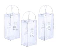 3 Pack Leakproof Beverage Cooling Bags Clear PVC Ice Wine Pouches Fit Most Bottles Perfect for Outdoor Event and Home Use Clear Portable Wine Chiller