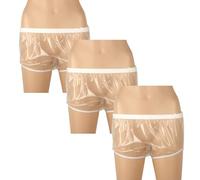 3 Pack Leakproof Cloth Diaper Covers for Adult,Reusable Noiseless Leak-Protection Underwear Plastic Pants Over Diapers Adult Diaper Cover Waterproof for Incontinence(Clear,Medium)