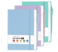 3 Pack Leather Notebook Set with 3 Pens, A5 College Ruled Notebooks | 480 Pages Hardcover Notebook,Diary Journal for Office, School, Writing(3 Colors 20.8cmx14.5cm)