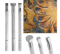 3 Pack Leather Stamps Leather Stamping Tool Leather Stamps for Leather Working Leather Crafting Tools Leather Embossing Kit Professional Leather Background Stamping Tools for Leather Craft Working