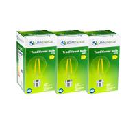 (3 Pack) LED Filament Light Bulb A60 GLS Traditional Bulb B22 Bayonet 6.6w equiv brightness 100w Warm White 2700K Energy Saving