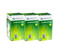 (3 Pack) LED Filament Light Bulb A60 GLS Traditional Bulb E27 Screw 6.6w equiv brightness 100w Warm White 2700K Energy Saving