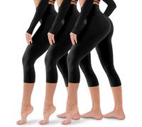 3 Pack Leggings for Women-No See-Through High Waisted Tummy Control Yoga Pants Workout Running Legging, Capri-black, Large-X-Large