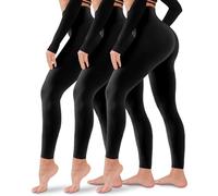 3 Pack Leggings for Women-No See-Through High Waisted Tummy Control Yoga Pants Workout Running Legging, 001-black, Large-X-Large
