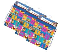 3 Pack Licensed Paw Patrol Kids Drawstring Backpacks, Polyester Water-Resistant Swimming Bags with Front Zip Pocket, Adjustable Straps, Boys School Gym Beach Pool Nursery Bags, 40cm, Age 3+