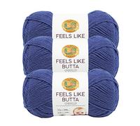 (3 Pack) Lion Brand Yarn 215-109P Feels Like Butta Yarn, Royal Blue