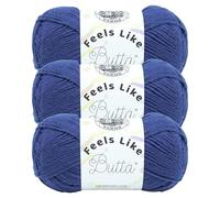 (3 Pack) Lion Brand Yarn 215-109P Feels Like Butta Yarn, Royal Blue