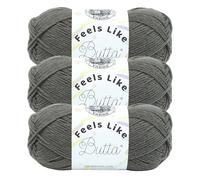 (3 Pack) Lion Brand Yarn 215-150D Feels Like Butta Yarn, Charcoal