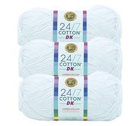 (3 Pack) Lion Brand Yarn 24/7 Cotton DK Yarn, Sugarcane