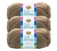 (3 Pack) Lion Brand Yarn 24/7 Cotton Yarn, Taupe