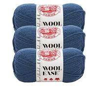 (3 Pack) Lion Brand Yarn 620-114 Wool-Ease Yarn, Denim