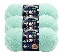 (3 Pack) Lion Brand Yarn Babysoft Baby Yarn Yarn, Mint Multicolor