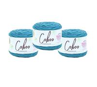 (3 Pack) Lion Brand Yarn Coboo Bamboo Yarn, Denim