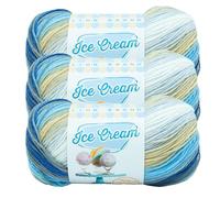 (3 Pack) Lion Brand Yarn Ice Cream Baby Yarn, Butter Pecan
