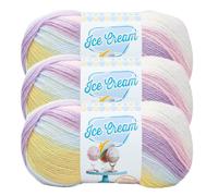 (3 Pack) Lion Brand Yarn Ice Cream Baby Yarn Cotton Candy
