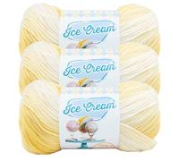 (3 Pack) Lion Brand Yarn Ice Cream Baby Yarn, Lemon Meringue Multicolor