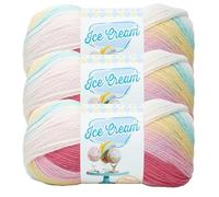 (3 Pack) Lion Brand Yarn Ice Cream Baby Yarn, Tutti Frutti