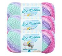 (3 Pack) Lion Brand Yarn Ice Cream Baby Yarn, Ube