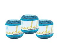 (3 Pack) Lion Brand Yarn Mandala Sparkle Yarn, Aquarius