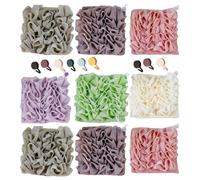 3 Pack Loofah Washcloth Set with Soap Pouch Exfoliating Bath Sponge with Drawstring Dual-Sided for Deepth Cleansing and Smooth Skin (6 Colors)