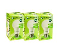 (3 Pack) Lowenergie LED Light Bulb 10w Edison Screw E27 Day White 6000K A60 GLS A+ Energy Saving Lamp