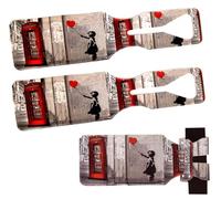 3 Pack Luggage Tags (25+ Designs) Suitcase Labels Men Women Boys Girls Name Tag - NO Strings Secure Loop - Social Media Address ID Card Travel Hand Bag Backpack Rucksack (3X Balloon Girl Tags)