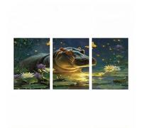 3 Pack Luminescence Hippo Paint by Numbers Kit for Adults Butterfly Craft Kits with Brushe Glowing Acrylic Paint Set Canvas for Painting 44x28in*3 Wall Art Supplies Gifts for Women Room Decor JLYH3355