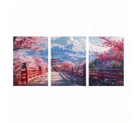 3 Pack Luminescence Mountain Paint by Numbers Kit for Adults Japanese Architecture Craft Kits with Brushe Glowing Acrylic Paint Set Canvas for Painting 20 x 30 in*3 Wall Art Gifts for Women JLYH-1481