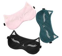 3 Pack Luxury Sleep Mask Set - Silk Satin Cat Eye Design Eye Mask for Women & Kids | Adjustable Blackout Sleeping Mask, Sleep Aid for Travel