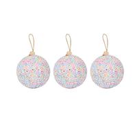 3 Pack Macaron Colored Foam Sphere Christmas Tree Hanging Ornaments for Various Decorative Styles and Settings