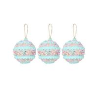 3 Pack Macaron Colored Foam Sphere Christmas Tree Hanging Ornaments for Various Decorative Styles and Settings