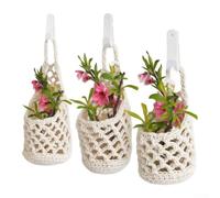 3 Pack Macrame Wall Plant Hanger Cotton Rope Boho Decor Varying Sizes