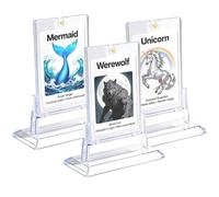 3 Pack Magnetic Card Holders and Stands for Trading Cards, 35pt Clear Protective Card Holder Fit for Sports Cards, Game Cards, Standard Cards Storage and Display