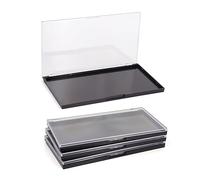 3 Pack Magnetic Palette Empty Makeup Palette with Clear Top, Eyeshadow Pan Cosmetics Dispensing Storage Box with 60Pcs Adhesive Metal Stickers for DIY Eyeshadow Lipstick Blush Powder- 7.7"x4.3" Large