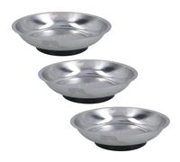 3 Pack Magnetic Parts Tray Dish Storage Holder Circular Round Stainless Steel 6" AT704