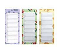 3 Pack Magnetic Shopping List Pad for Fridge, 150 Tear Off Sheets Magnet Notepad Grocery List, Fruit Theme to Do List Memo Pad, Magnet Back Shopping Lists