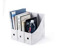 3 Pack Marble File Magazine Holder Waterproof Cardboard File Rack Storage Organizer Box Desktop Standing Collector Document File Divider Sorter Shelf Paperwork Organiser for School Office Home Library