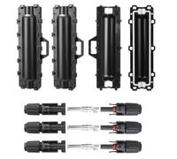 3 Pack Marine Solar Connector Protection Box with 3 Pairs Male/Female Solar Panel Cable Connectors for RV, Photovoltaic Systems, Marine PV Power Stations