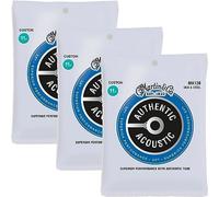3-Pack Martin MA130 Authentic Acoustic SP Silk & Steel Folk Guitar Strings, 0115-.047