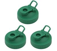 3 Pack Mason Jar Lifestyle Pour & Store Lid with Carry Loop for Mason Jars (Leaf Green, Regular Mouth)