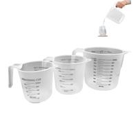 3 Pack Measuring Jugs Set, 1L 500ml 250ml Clear Plastic Measuring Cups with Metric & Imperial Scale, Stackable Plastic Jug Set for Baking Accessories and Cooking Liquids