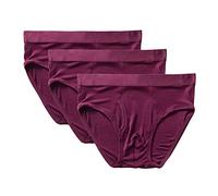 (3-Pack) Men's 100% Mulberry Silk Underwear Low Rise Briefsr Classics Satin Briefs Cool Panties, T8, L