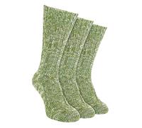 3 Pack Warm 100% Wool Ribbed Socks with Reinforced Heel and Toe Sock Snob Green 6-11