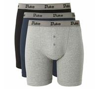 3 Pack Mens Boxers Shorts Duke Underwear Cotton Trunks Button Fly Big King Size