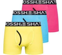 3 Pack Mens Crosshatch Boxers Designer Multiple Shorts Underwear Trunks Gift Set, Trioglow - Bright Pack, XL